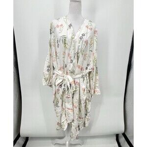 Piyama Womens Short Kimono Robe Sz XXL Wild Flower Bloomcore Spring Romantic